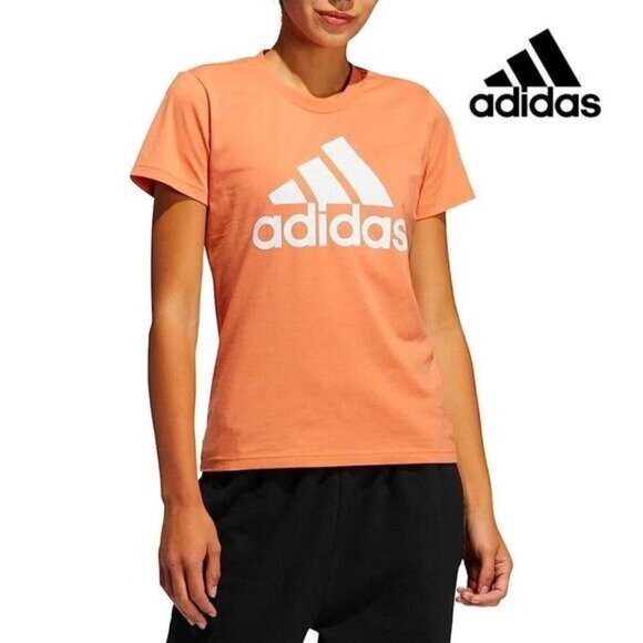 Women's Crewneck‎ Adidas Graphic Logo Active Sport Tee Short Sleeve Shirt - Picture 1 of 5